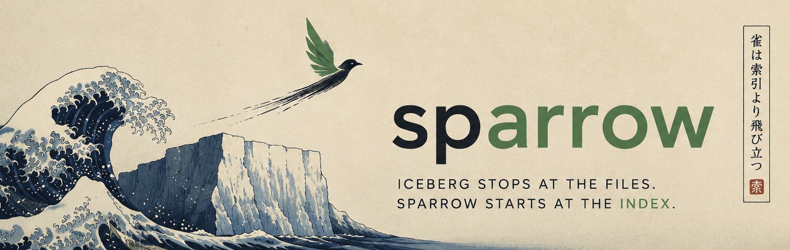 Sparrow — Iceberg stops at the files. Sparrow starts at the index.